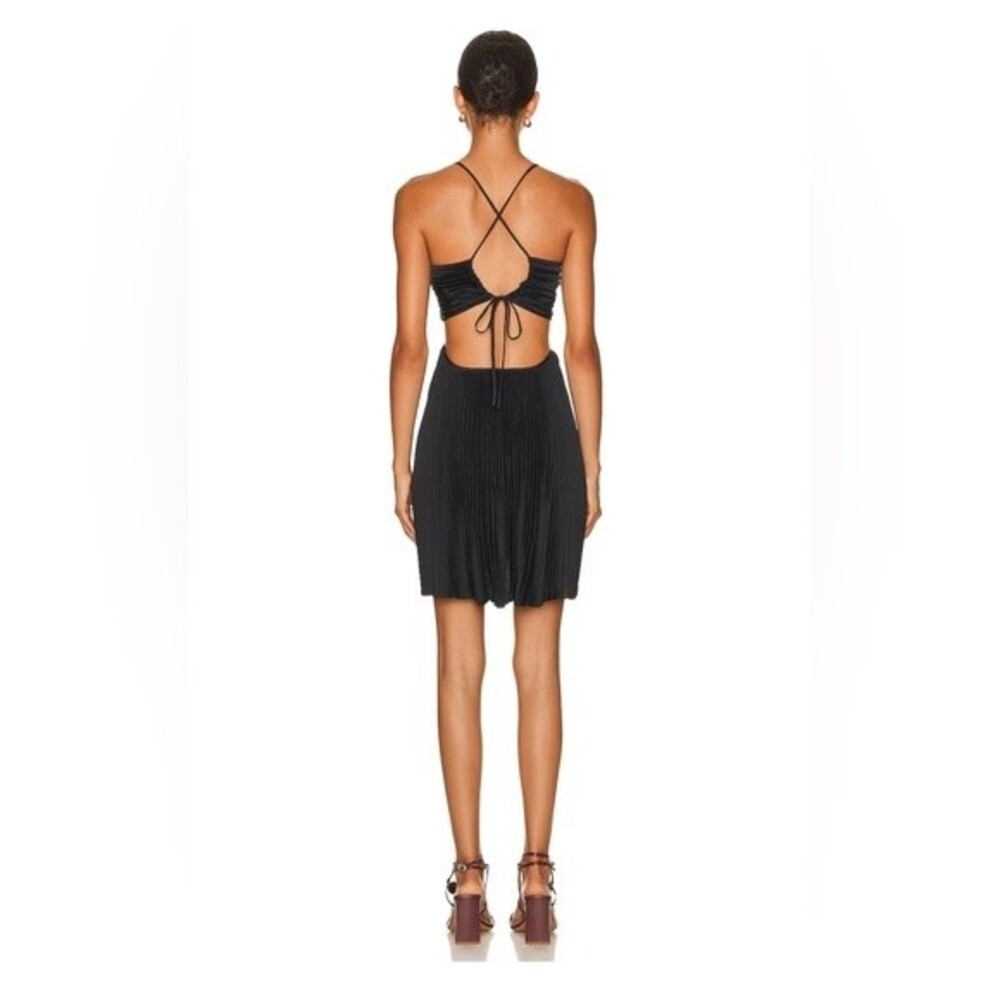 A.L.C. Ari Pleated Open Back Dress in Black Size 8 NWT - Picture 2 of 6